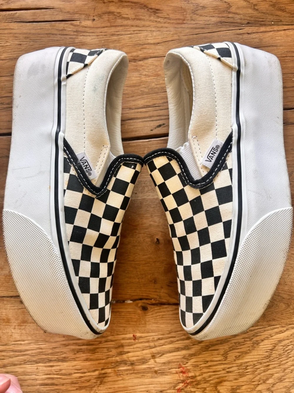 C- Vans unisex Checkerboard Slip-On in Black and White checkered